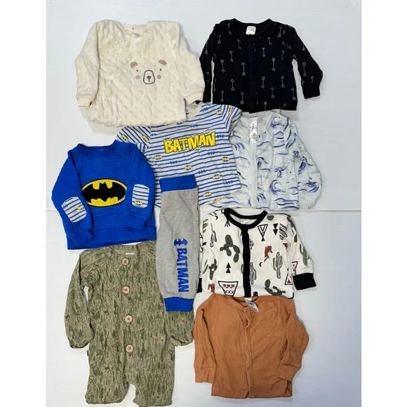 Lot of 9 Items Baby Boy 6-9 & 9-12 Months Assorted Clothing Bundle - Picture 2 of 14